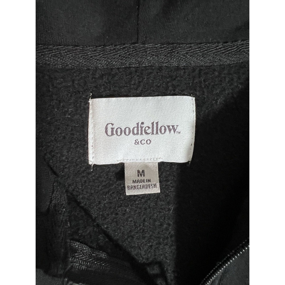 Black Goodfellow & Co full-zip Fleece Hoodie Sz M Cotton Blend Great Condition - Picture 5 of 9